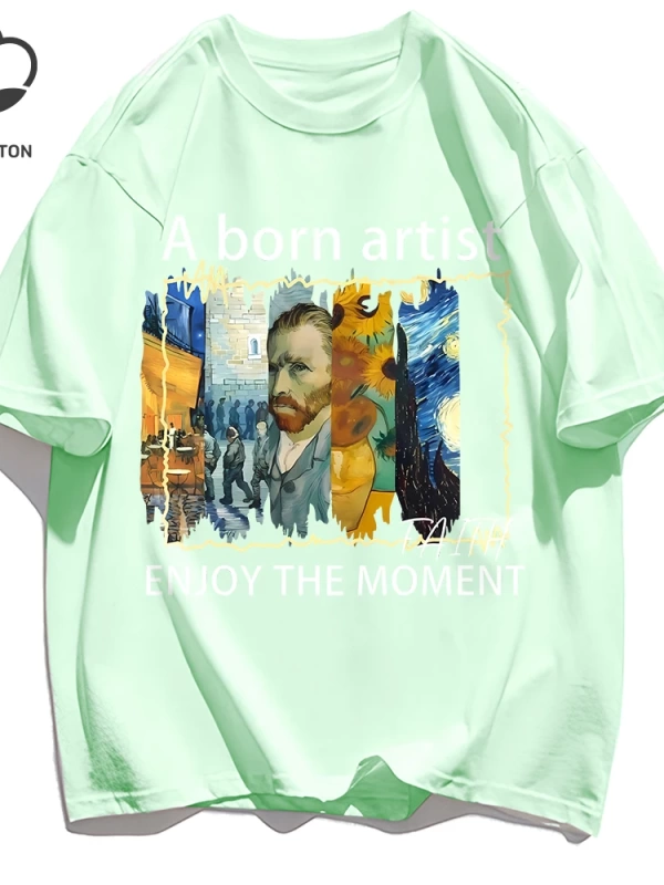 Y2k Vintage Tişört Tee Yağlıboya Metin Kombinasyonu
