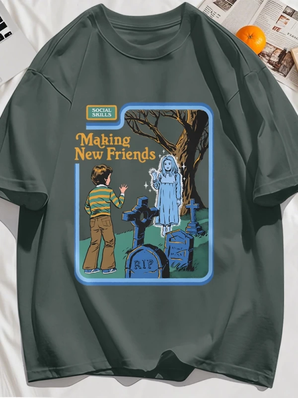 Y2k Vintage Tişört Tee Yeni Arkadaşlar Yapmak Baskı