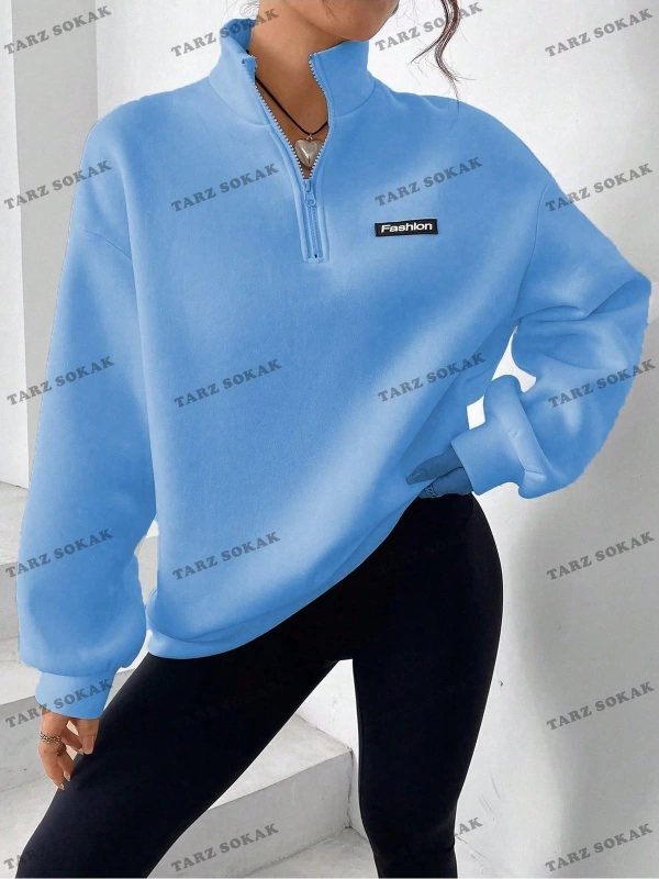 Y2K Yarım Fermuarlı Bay Sweatshirt KOD1298