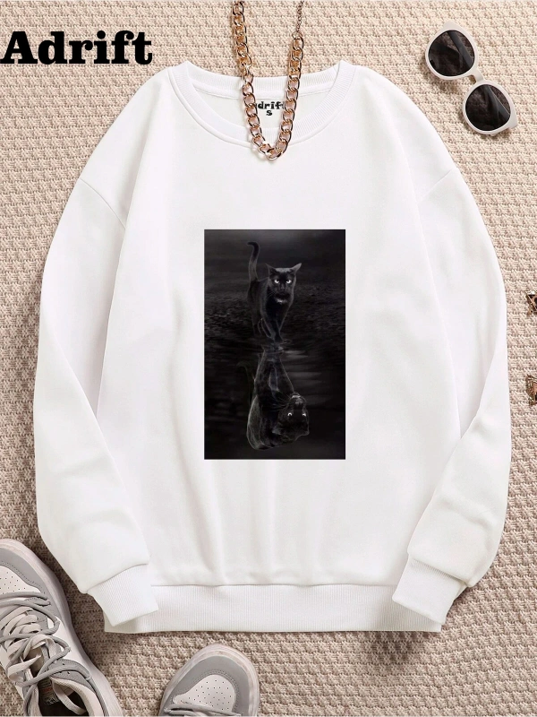 Yansıma jaguar Köstebek Sokak Trend Tasarım Harajuku/Gotik Beyaz