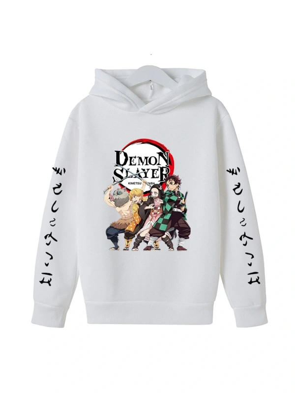 Yeni Demon Slayer Hoodie Model15 15143 Beyaz