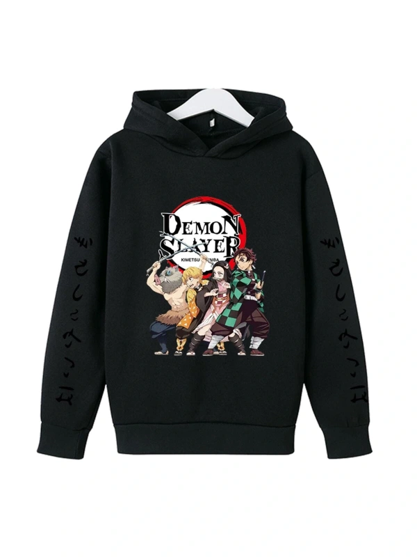 Yeni Demon Slayer Hoodie Model16 15144 Siyah