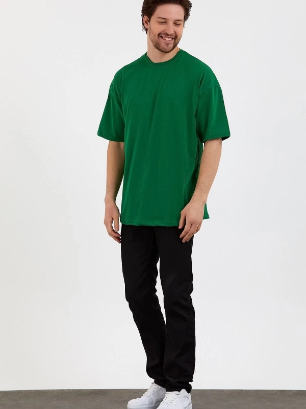 Yeşil Unisex Bol Kesim Oversize Tshirt