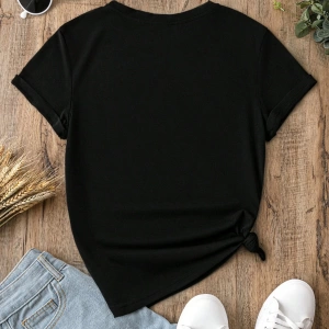 %50 Pamuk Kovboy Zamanı Rahat Retro Batı Tarzı Kadın Tişörtü