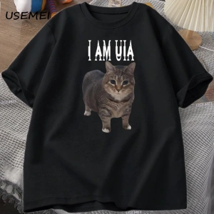 Ben Uia Kedi T-shirt Erkek Kadın Hip Hop Müzik Pamuk Kısa Kollu Yuvarlak Boyun Tshirt erkek 2875