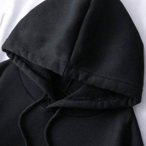 . Essnce Butterfly Print Kangaroo Pocket Drawstring Lined Hoodie Siyah