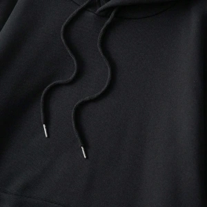 . Essnce Butterfly Print Kangaroo Pocket Drawstring Lined Hoodie Siyah