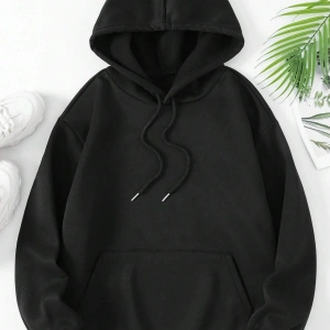 . Essnce Floral & Butterfly Print Kangaroo Pocket Drawstring Hoodie Siyah