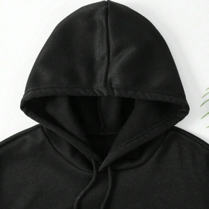 . Essnce Floral & Butterfly Print Kangaroo Pocket Drawstring Hoodie Siyah