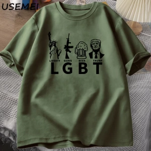 LGBT Liberty Beer Trump T-shirt Keep America Great MAGA Tshirts Casual Cotton Short Sleeve G 2966