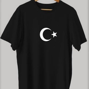 -wed Ay Yıldız Baskılı Oversize T-shirt ( Tişört )sokak Tarzı