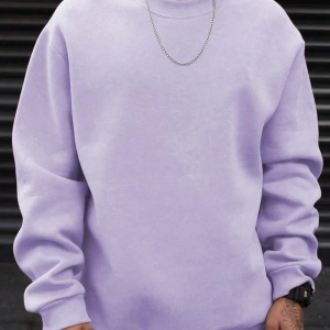 1 Adet Bol Kesim Erkek Düz Yuvarlak Yaka Sweatshirt