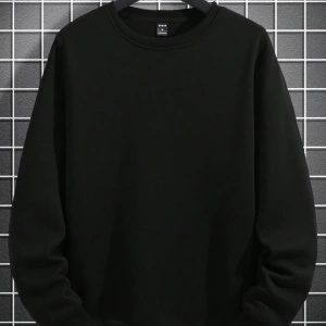 1 Adet Bol Kesim Erkek Düz Yuvarlak Yaka Sweatshirt