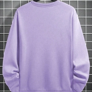 1 Adet Bol Kesim Erkek Düz Yuvarlak Yaka Sweatshirt