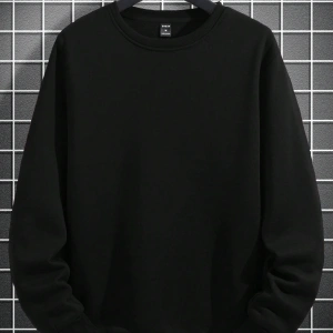 1 Adet Bol Kesim Erkek Düz Yuvarlak Yaka Sweatshirt