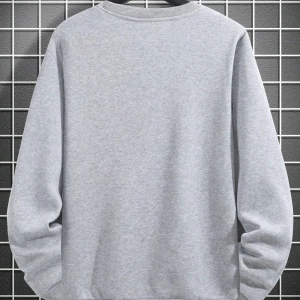 1 Adet Bol Kesim Erkek Düz Yuvarlak Yaka Sweatshirt