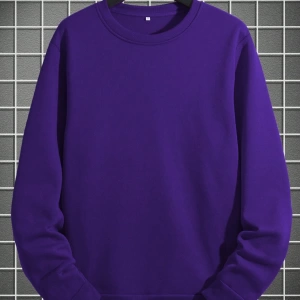 1 Adet Bol Kesim Erkek Düz Yuvarlak Yaka Sweatshirt