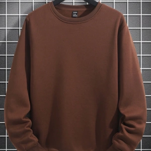 1 Adet Bol Kesim Erkek Düz Yuvarlak Yaka Sweatshirt