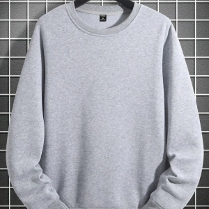 1 Adet Bol Kesim Erkek Düz Yuvarlak Yaka Sweatshirt