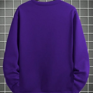 1 Adet Bol Kesim Erkek Düz Yuvarlak Yaka Sweatshirt