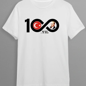 100. Yıl Atatürk Baskılı Unisex T-shirt HY01