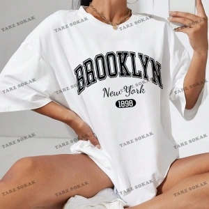 1898 New York Baskılı Oversize Kalıp Unisex T-shirt