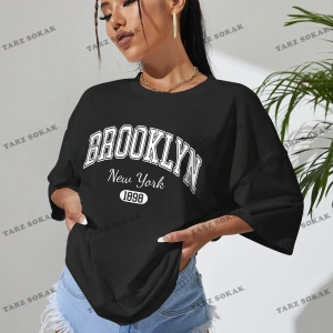 1898 New York Baskılı Oversize Kalıp Unisex T-shirt
