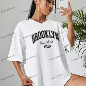 1898 New York Baskılı Oversize Kalıp Unisex T-shirt