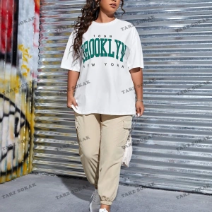 1898brooklyn Baskılı Oversize Kalıp Unisex T-shirt