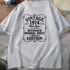 1974 yılında yapılan 50 yıl mükemmellik çiçek 50th doğum günü T Shirt erkek kadın pamuk T-shi 3026