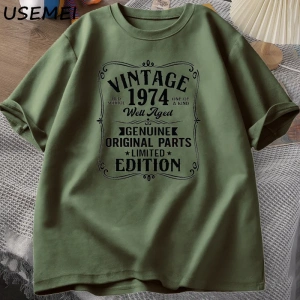 1974 yılında yapılan 50 yıl mükemmellik çiçek 50th doğum günü T Shirt erkek kadın pamuk T-shi 3026