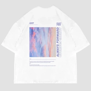 1989 Sırt Baskılı Oversize Unisex Beyaz