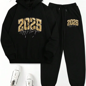 2 adet/takım Bol Günlük MAMA Baskılı Sweatshirt ve Bağcıklı Pantolon, Kadınlar İçin