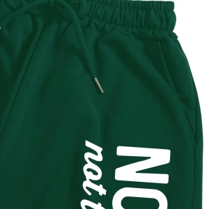 2 adet/takım Bol Günlük MAMA Baskılı Sweatshirt ve Bağcıklı Pantolon, Kadınlar İçin