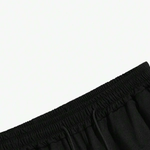 2 adet/takım Erkek Yaz Rahat Spor Düz Renk Mürettebat Tişört ve Şort Takımı