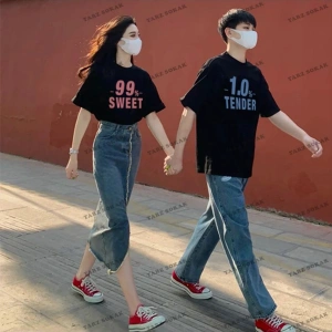 2 Adet Tir Harajuku Style Çift Sevgili Kombinleri Couple Clothing Yeni Sezon