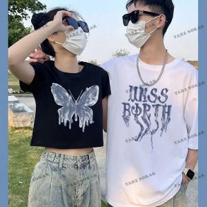 2 Adet Tir Harajuku Style Çift Sevgili Kombinleri Couple Clothing Yeni Sezon