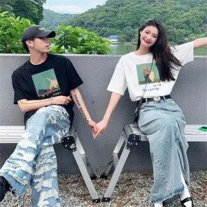 2 Adet Tir Harajuku Style Çift Sevgili Kombinleri Couple Clothing Yeni Sezon