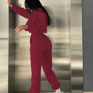 2li Büyük Beden Günlük Harfli Grafik Polar Sweatshirt ve Eşofman Altı Takımı, Sonbah