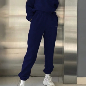 2li Büyük Beden Günlük Harfli Grafik Polar Sweatshirt ve Eşofman Altı Takımı, Sonbah