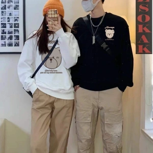 2 Li Harajuku Style Çift Sevgili Kombinleri Couple Clothing Yeni Sezon 2 Adet