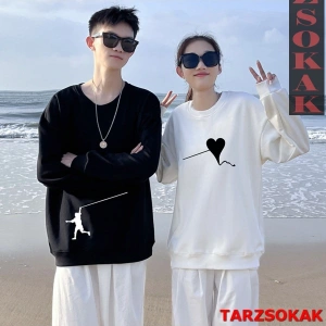 2 Li Harajuku Style Çift Sevgili Kombinleri Couple Clothing Yeni Sezon 2 Adet