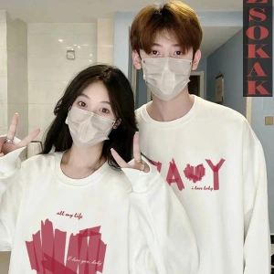 2 Li Harajuku Style Çift Sevgili Kombinleri Couple Clothing Yeni Sezon 2 Adet