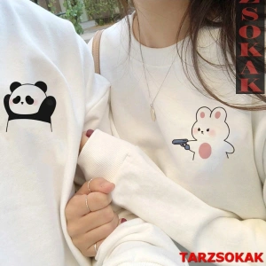 2 Li Harajuku Style Çift Sevgili Kombinleri Couple Clothing Yeni Sezon 2 Adet