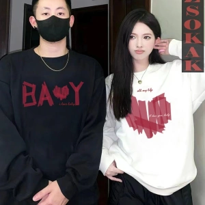 2 Li Harajuku Style Çift Sevgili Kombinleri Couple Clothing Yeni Sezon 2 Adet