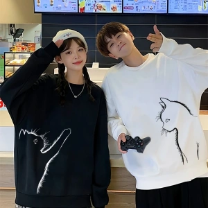 2 Li Harajuku Style Çift Sevgili Kombinleri Couple Clothing Yeni Sezon 2 Adet