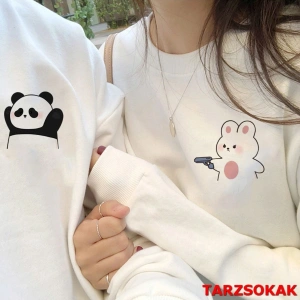 2 Li Harajuku Style Çift Sevgili Kombinleri Couple Clothing Yeni Sezon 2 Adet