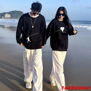2 Li Harajuku Style Çift Sevgili Kombinleri Couple Clothing Yeni Sezon 2 Adet