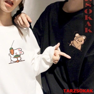 2 Li Harajuku Style Çift Sevgili Kombinleri Couple Clothing Yeni Sezon 2 Adet