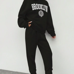 2li Kadın Rahat Basit İngilizce Harfli Kapüşonlu Sweatshirt ve Eşofman Altı Tak